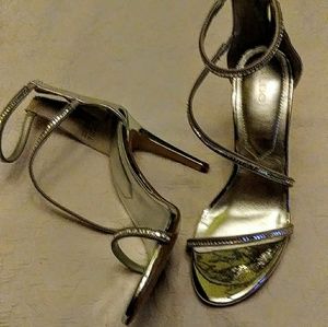 ALDO strapped silver pumps